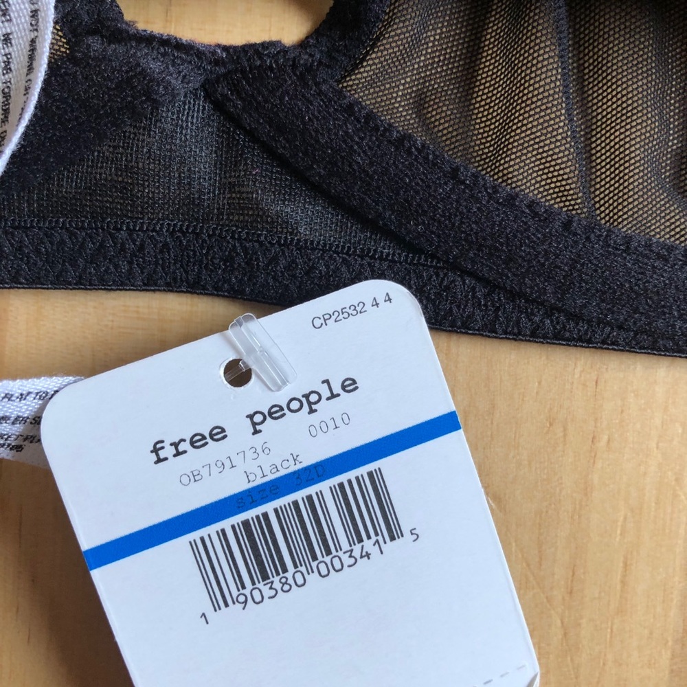 Free People Black Vex Mesh Triangle Underwire Bra - Picture 7 of 9